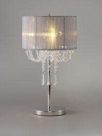 Freida Polished Chrome-Grey Crystal Table Lamps Diyas Modern Crystal Table Lamps